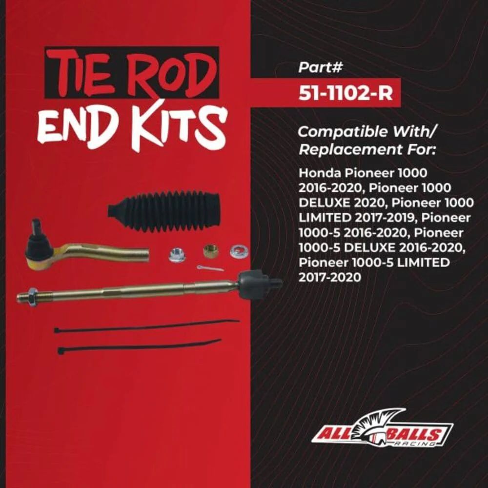 All Balls Racing '16-'21 Honda Pioneer 1000 UTV Right Tie Rod Kit - Image 4