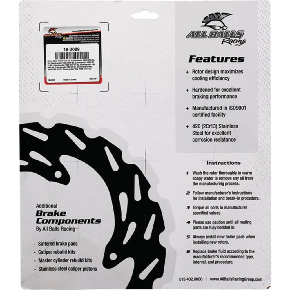 All Balls Racing Can-Am Commander/Defender/Maverick Sport/Trail Brake Rotor - Image 5