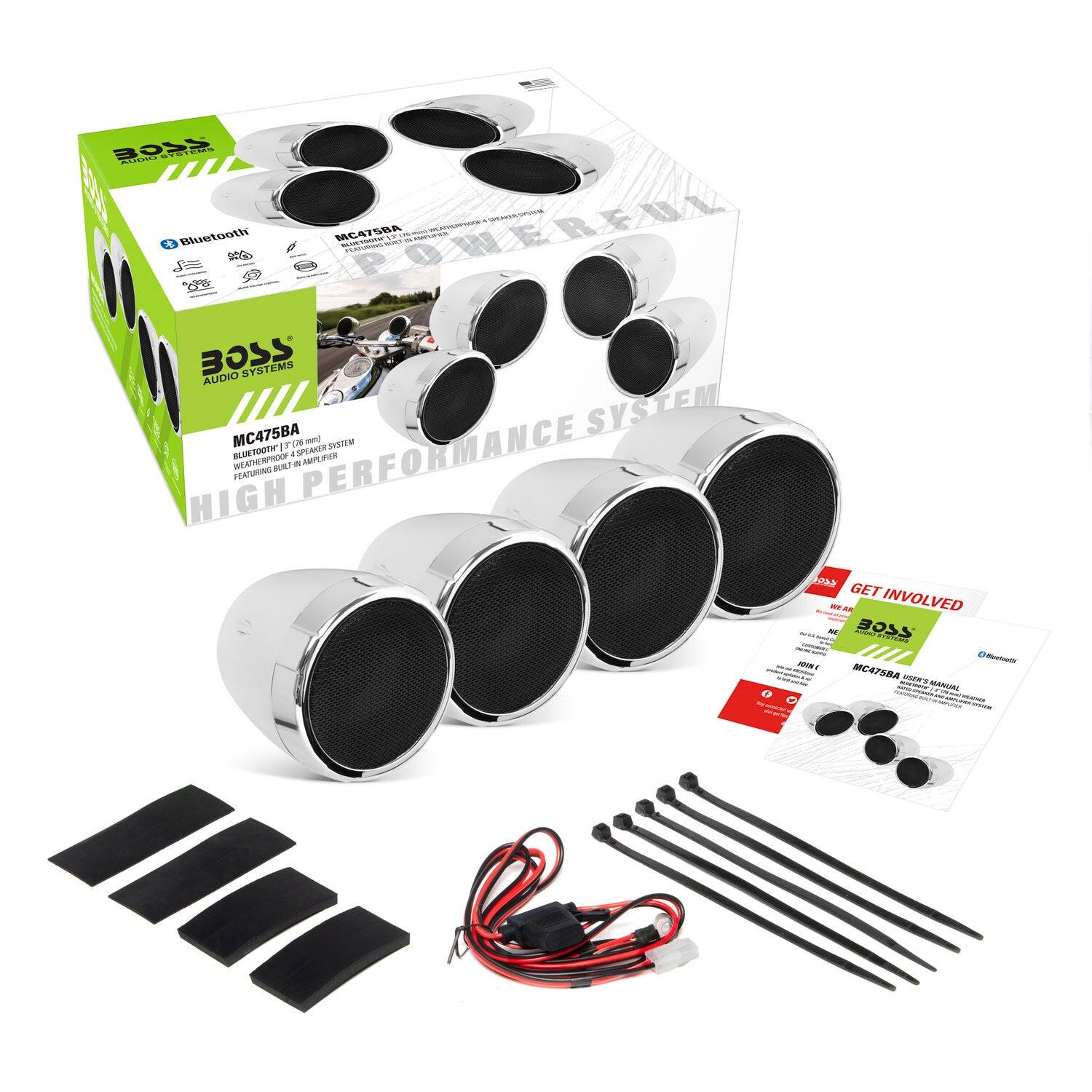 Boss Audio 1,000-Watt Built-In Amp Bluetooth 3" Speaker Kit with Volume Control - Image 2