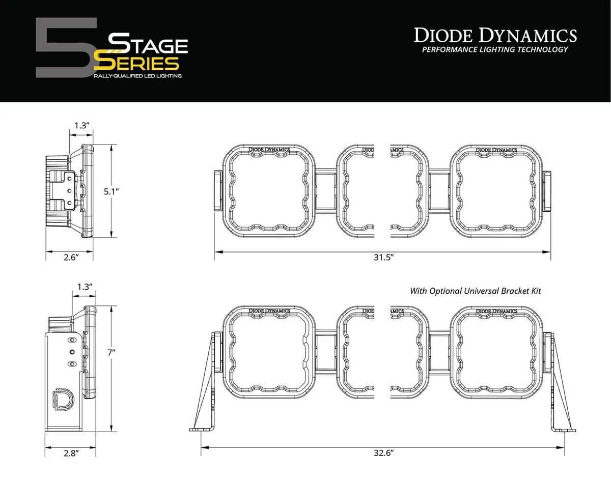 Diode Dynamics SS5 Cross Link 5-Pod LED Light Bar - One - Image 3