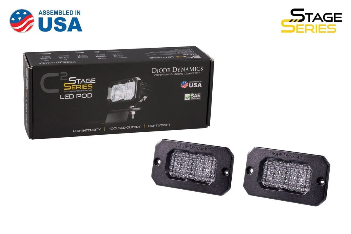Diode Dynamics Stage Series 2” SAE White Sport Flush Mount LED Pod - Pair - Image 2