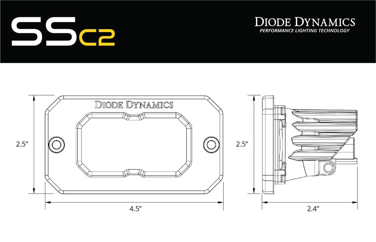 Diode Dynamics Stage Series 2” SAE White Sport Flush Mount LED Pod - Pair - Image 7
