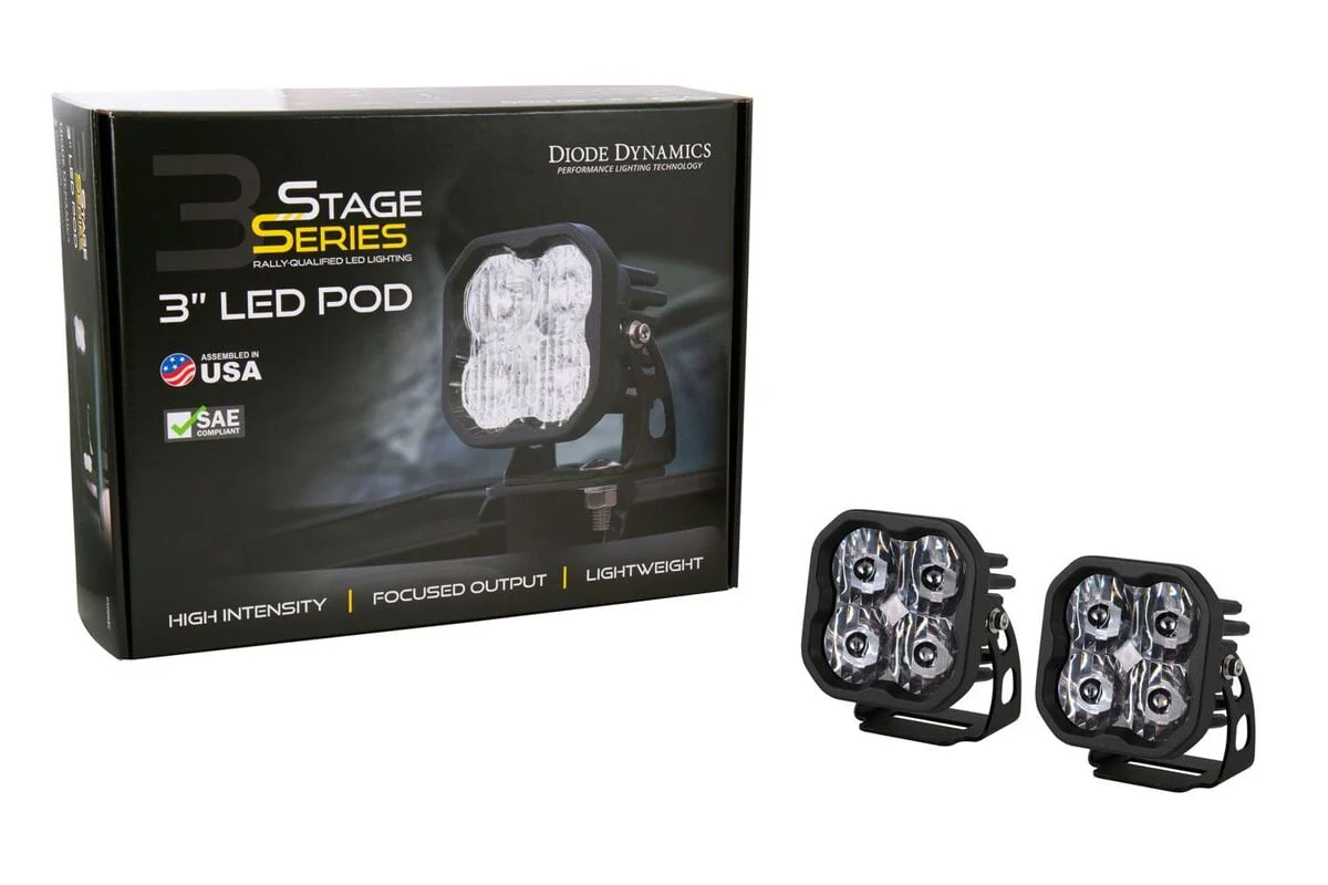 Diode Dynamics Stage Series 3” SAE/DOT White Pro LED Pod - Pair - Image 2