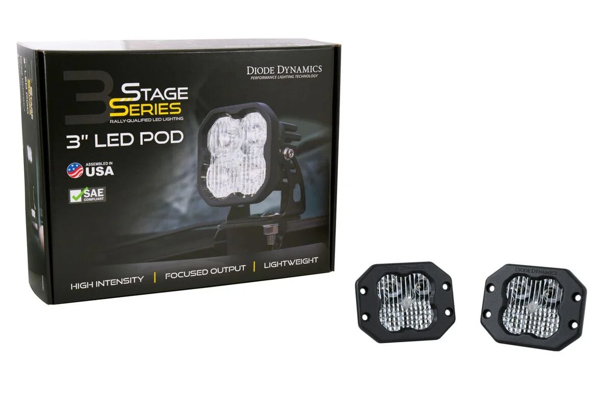 Diode Dynamics Stage Series 3” SAE/DOT White Sport Flush Mount LED Pod - Pair - Image 2