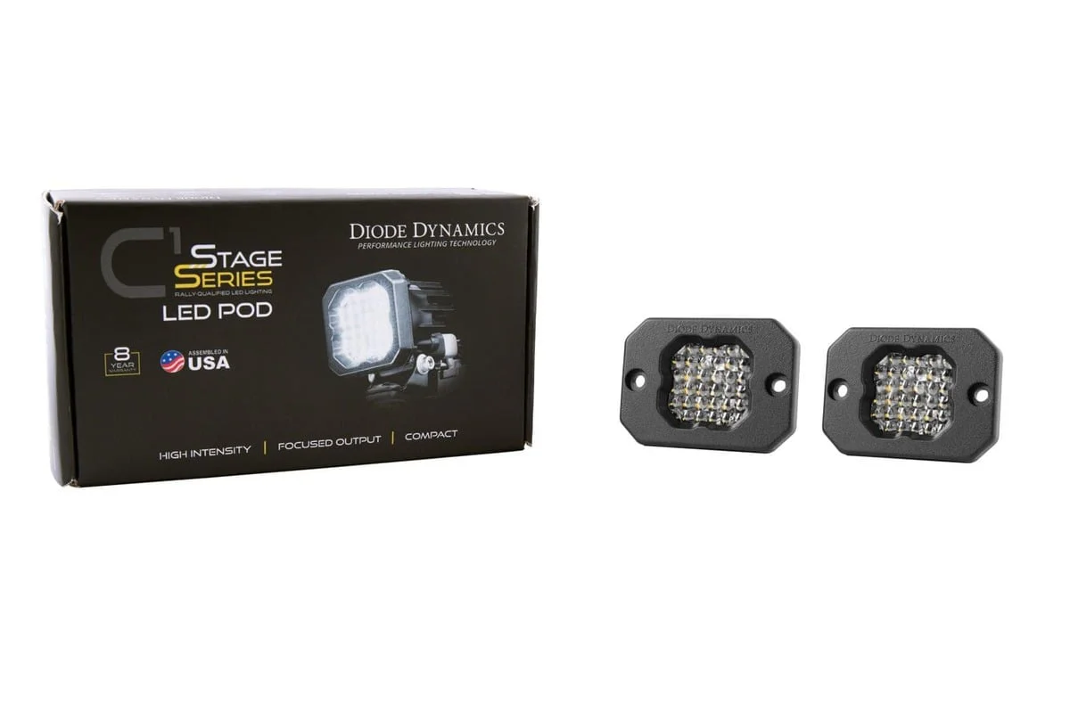 Diode Dynamics Stage Series C1 White Pro Flush Mount LED Pod - Pair - Image 2