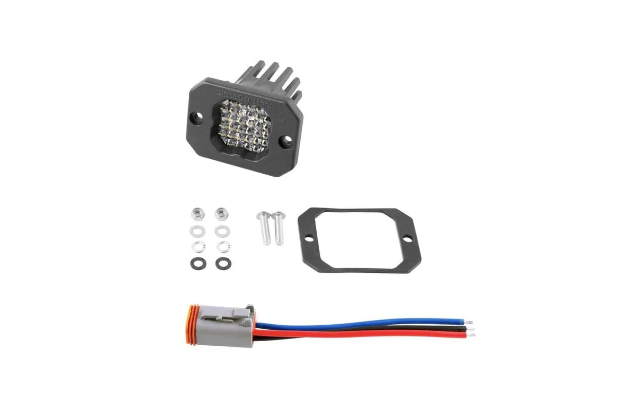 Diode Dynamics Stage Series C1 White Pro Flush Mount LED Pod - Single