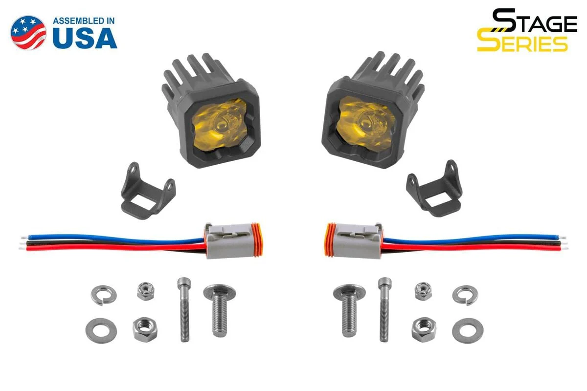 Diode Dynamics Stage Series C1 Yellow Pro Standard LED Pod - Pair