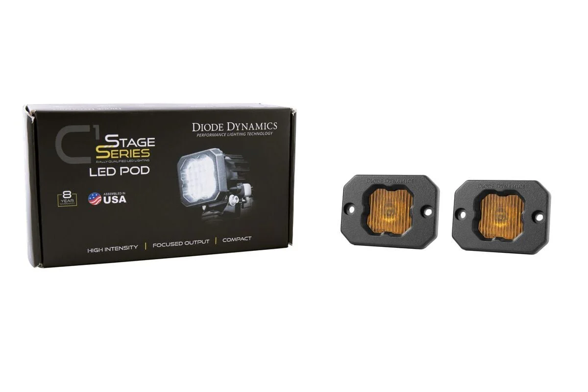 Diode Dynamics Stage Series C1 Yellow SAE Fog Flush Mount LED Pod - Pair - Image 2