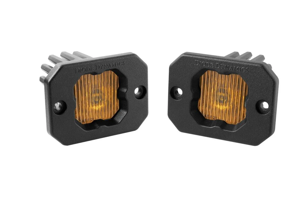 Diode Dynamics Stage Series C1 Yellow SAE Fog Flush Mount LED Pod - Pair - Image 3