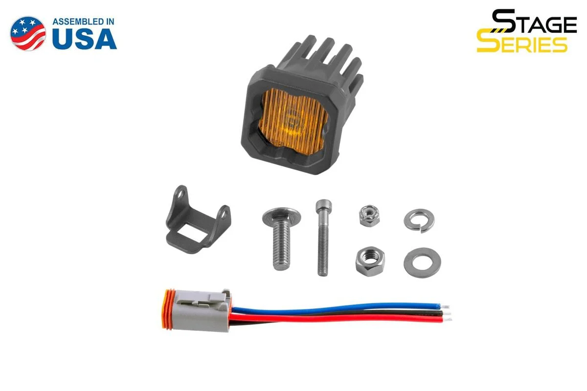 Diode Dynamics Stage Series C1 Yellow SAE Fog Standard LED Pod - Single