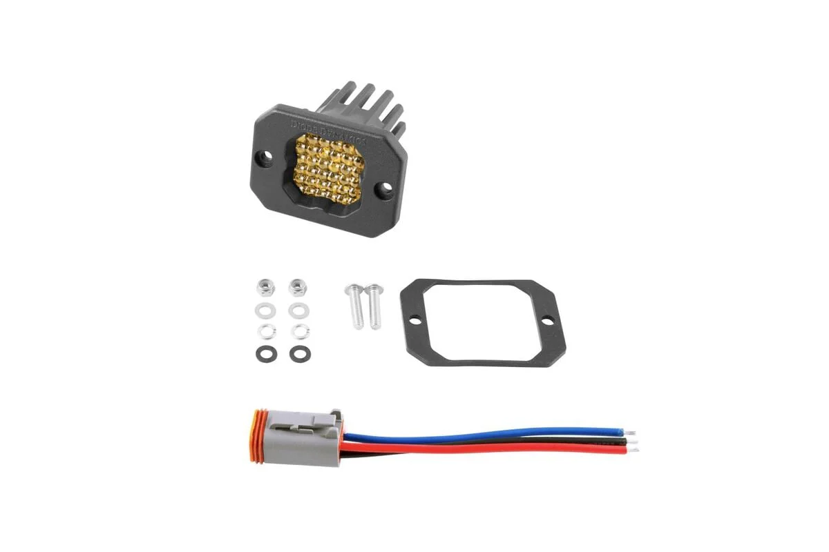Diode Dynamics Stage Series C1 Yellow Sport Flush Mount LED Pod - Single