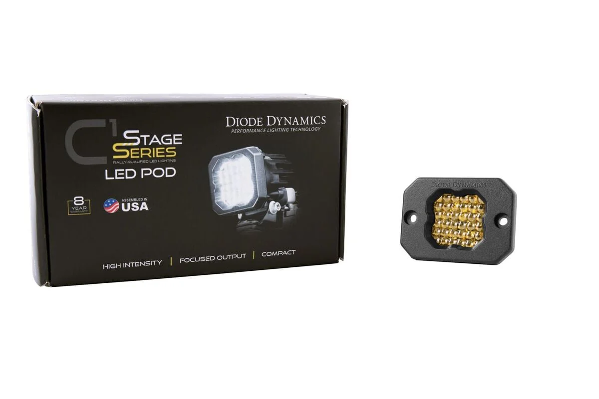 Diode Dynamics Stage Series C1 Yellow Sport Flush Mount LED Pod - Single - Image 2