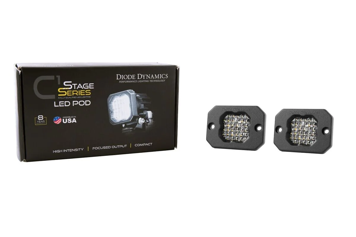 Diode Dynamics Stage Series C1R White Flood Flush Mount LED Pod - Pair - Image 2