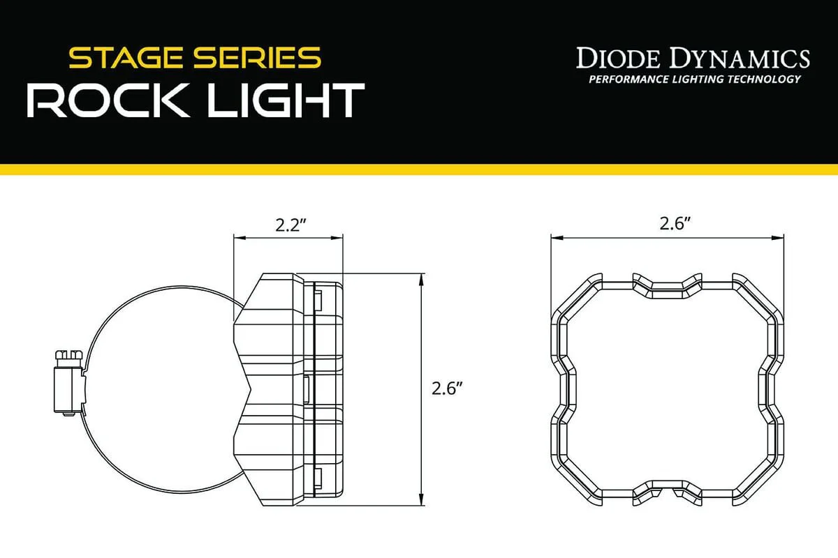 Diode Dynamics Stage Series Rock Light Roll Bar Mount - One - Image 4