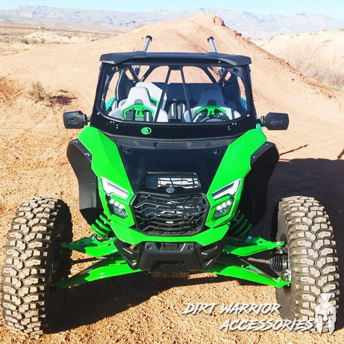 Dirt Warrior '25+ Kawasaki Teryx H2 Front Windshield w/ Intrusion Bars - Image 3