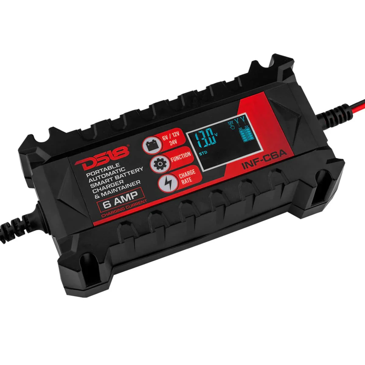DS18 6 AMP Automatic Smart Lithium & AGM Car Battery Charger & Maintainer - Image 4
