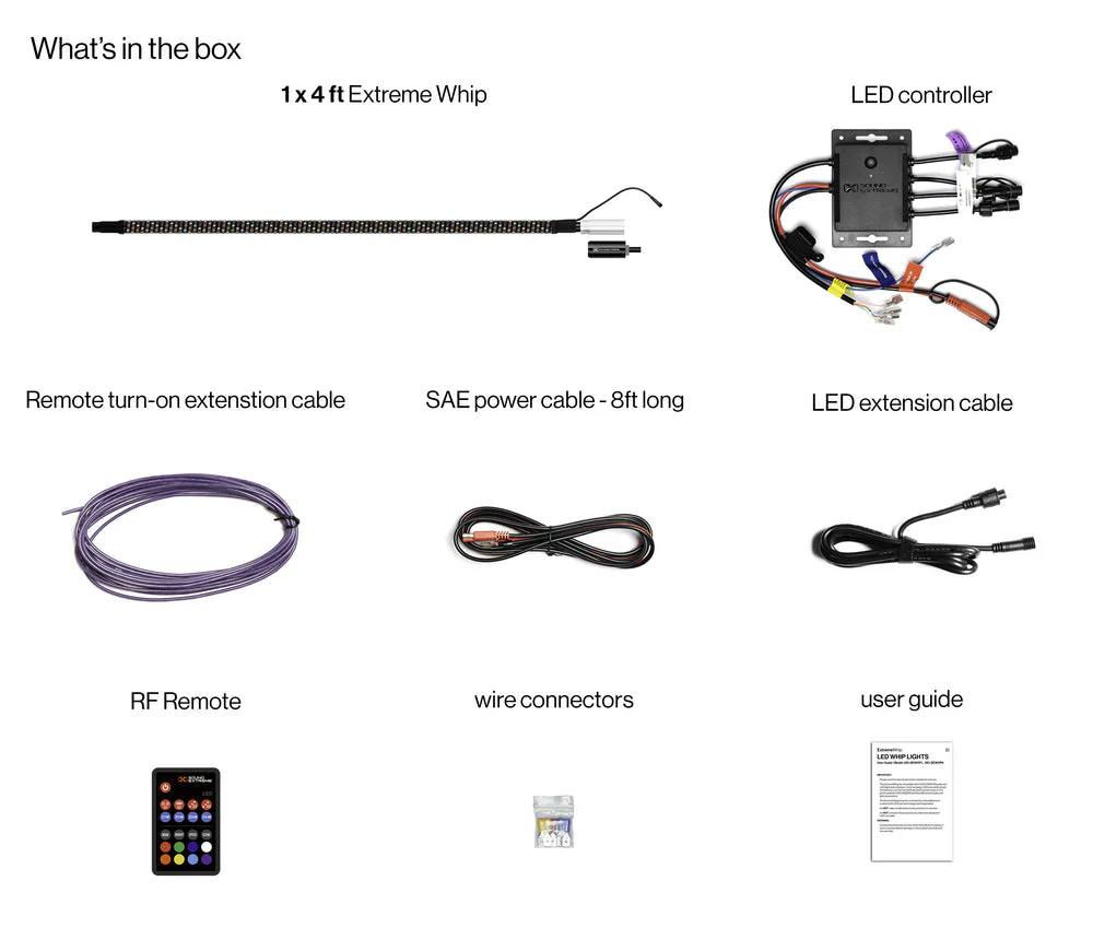 EcoXgear Extreme Whip Kit Qty 1 x 4 Ft with LEDCast Controller - Image 4