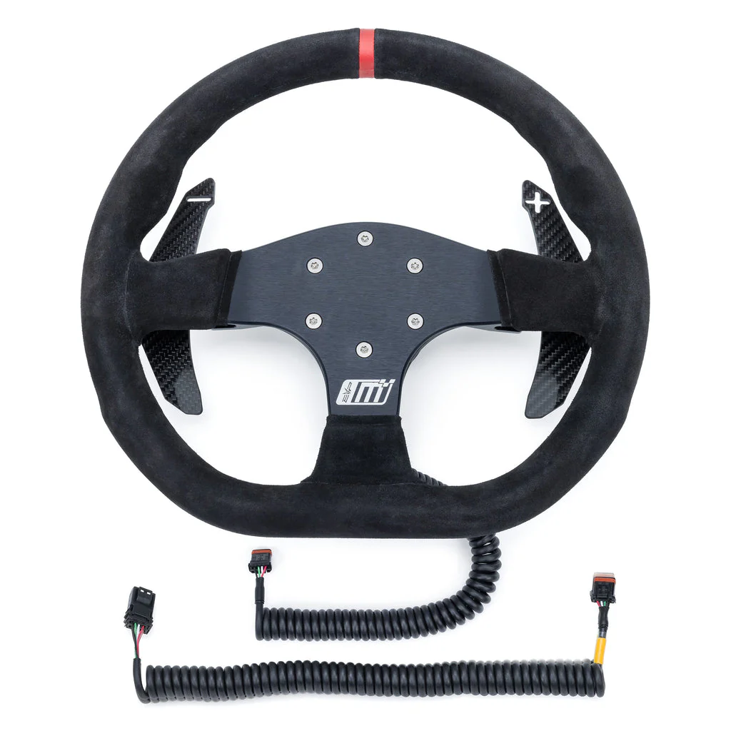 EVO Can-Am Maverick R Mode Steering Wheel w/ Carbon Fiber Paddles & Quick-Release Hub Adapter Kits - Image 2