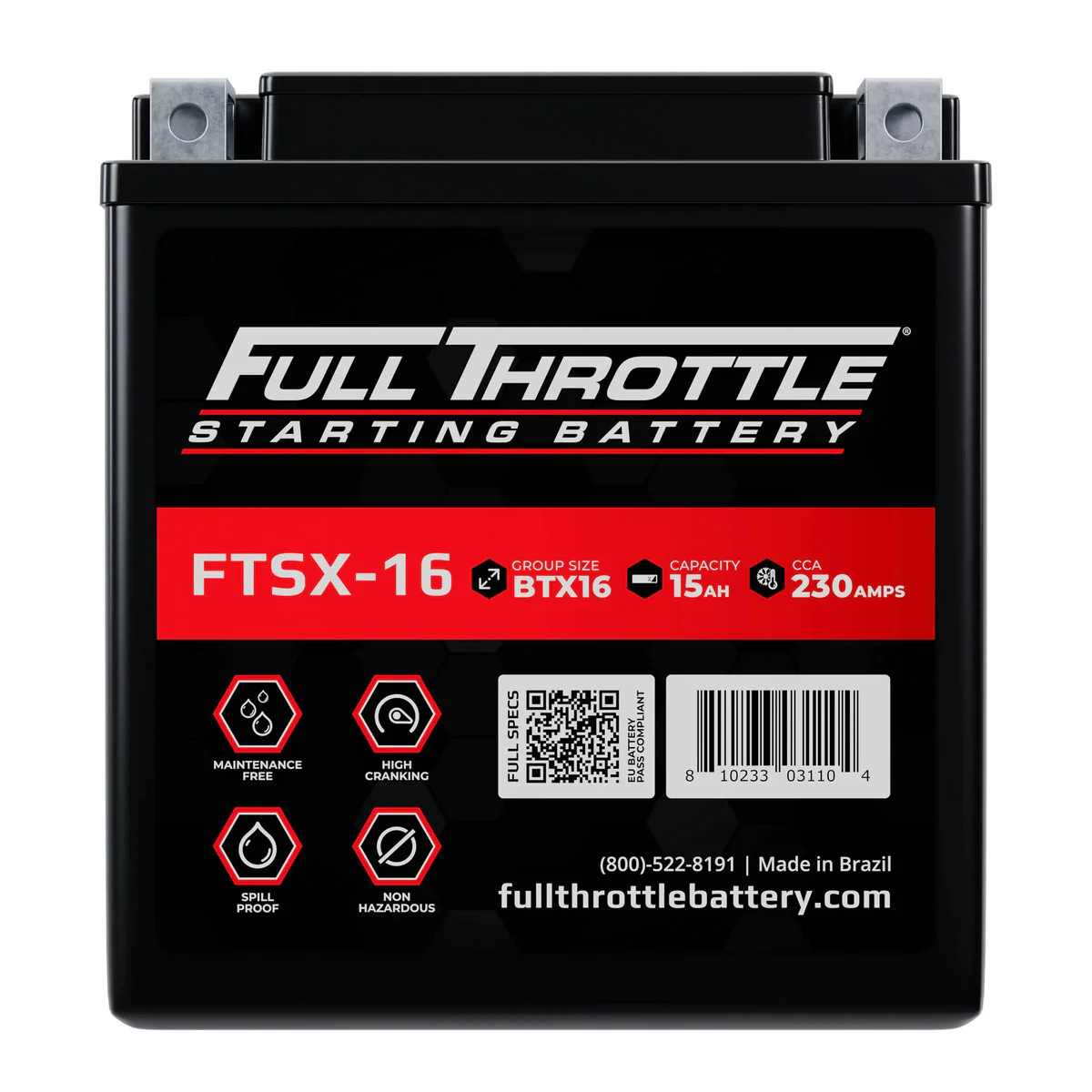 Full Throttle Starting Series High Performance AGM Battery - FTSX-16 - Image 3