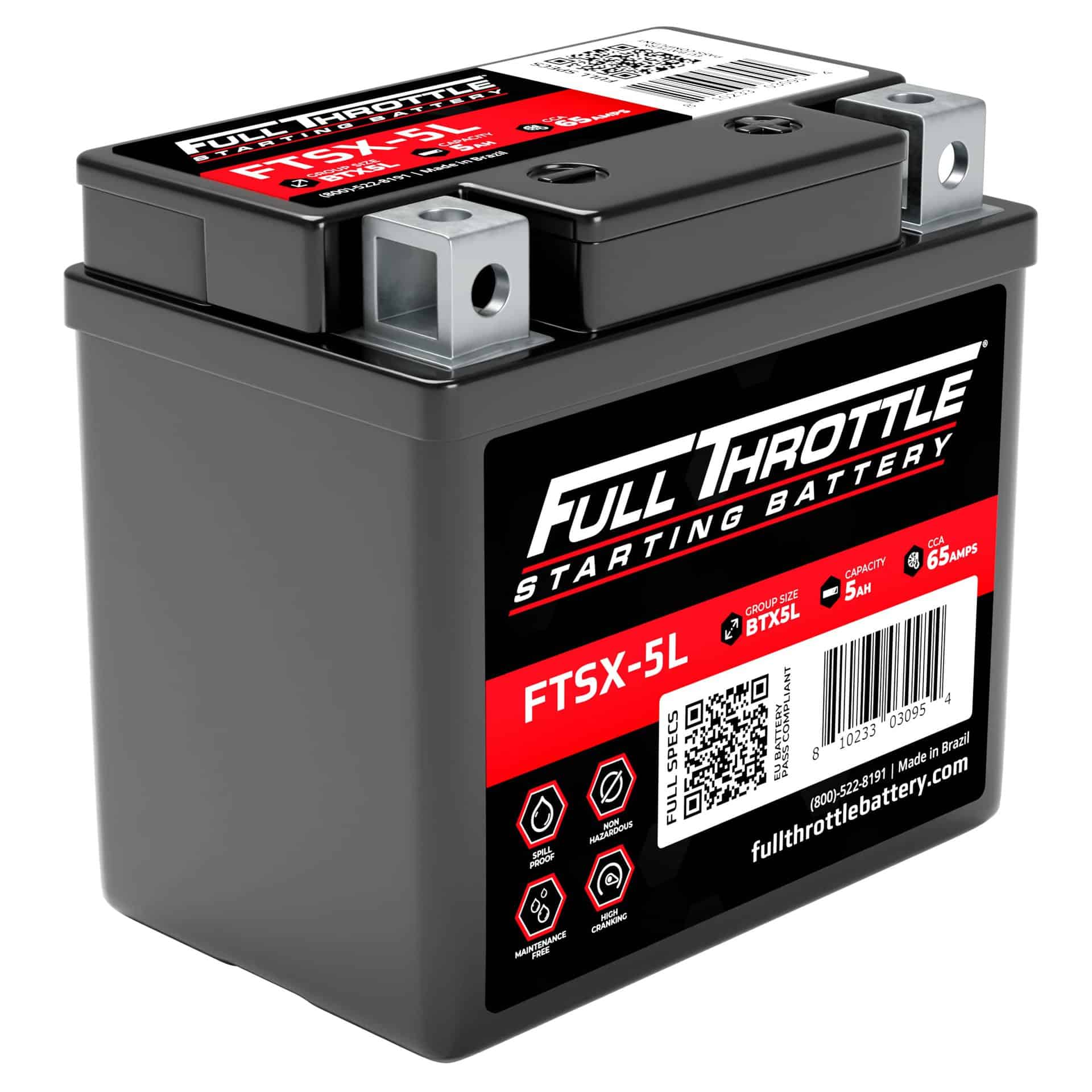 Full Throttle Starting Series High-Performance AGM Battery - FTSX-5L