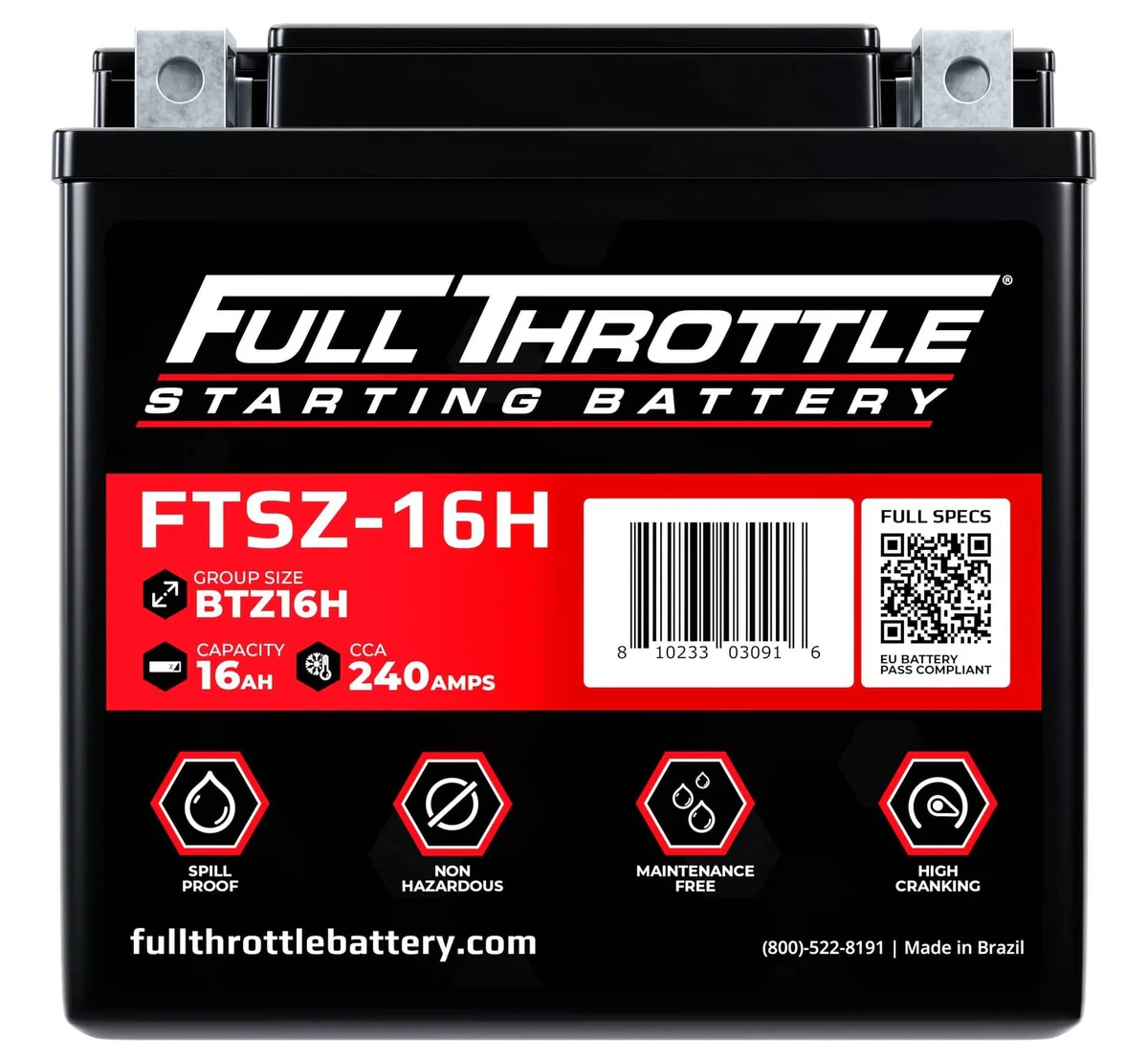 Full Throttle Starting Series High Performance AGM Battery - FTSZ-16H - Image 3