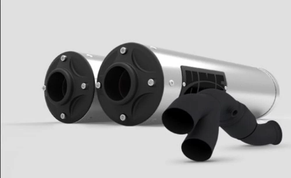 HMF Can-Am Maverick R Big Core Dual Turbo Back Exhaust Systems - BlackOut - Image 2