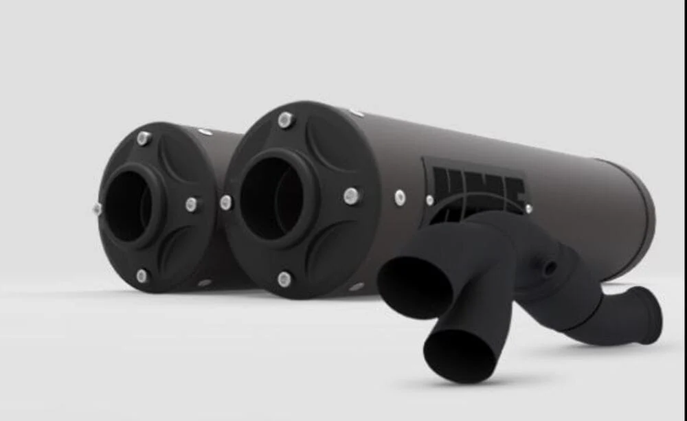 HMF Can-Am Maverick R Big Core Dual Turbo Back Exhaust Systems - BlackOut - Image 3