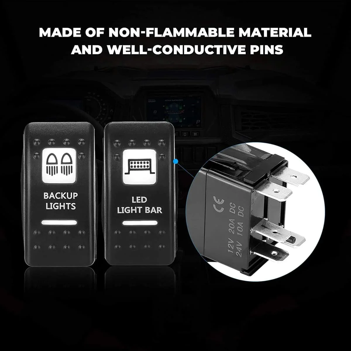 Kemimoto 12V Switch On-Off APP Control & Flag mount & Whip Light w/RF - 2Pcs - Image 7