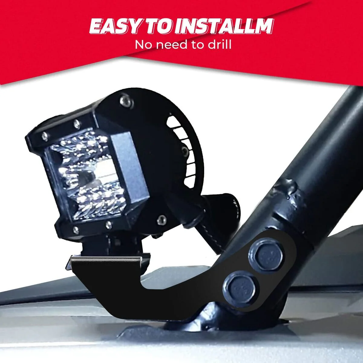Kemimoto '14-'23 Polaris RZR XP 1000 A-Pillar LED Light Bracket Mount - Pair - Image 5