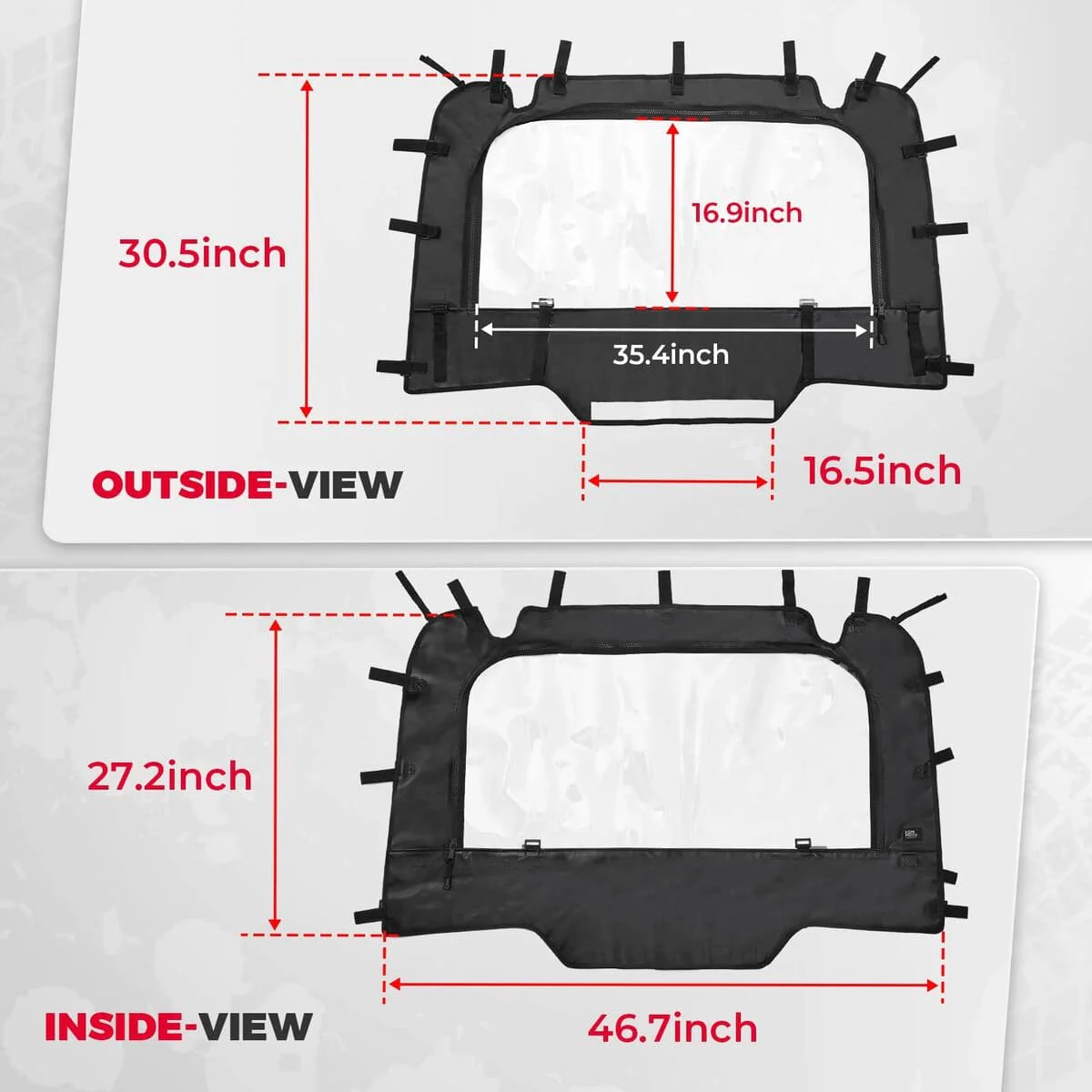 Kemimoto '14-'23 Polaris RZR XP 1000 Soft Rear Windshield - Image 7