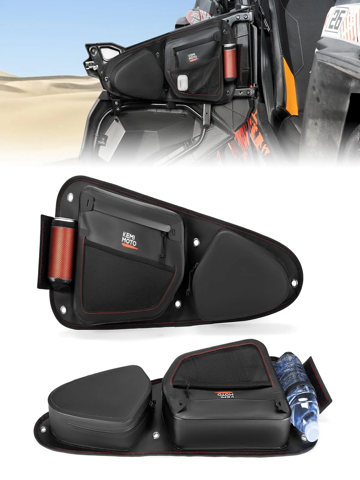 Kemimoto '14-'23 Polaris RZR XP 1000 Trail S 900 TPU New Fabric IPX6 Door Bags