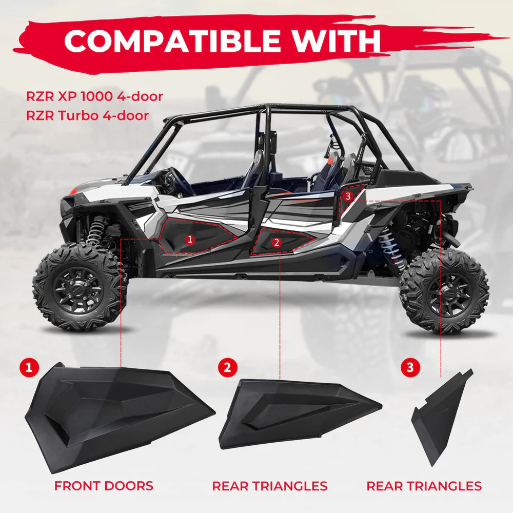 Kemimoto '14-'23 Polaris RZR XP 4 1000 4 Doors Lower Panel Inserts - Image 3