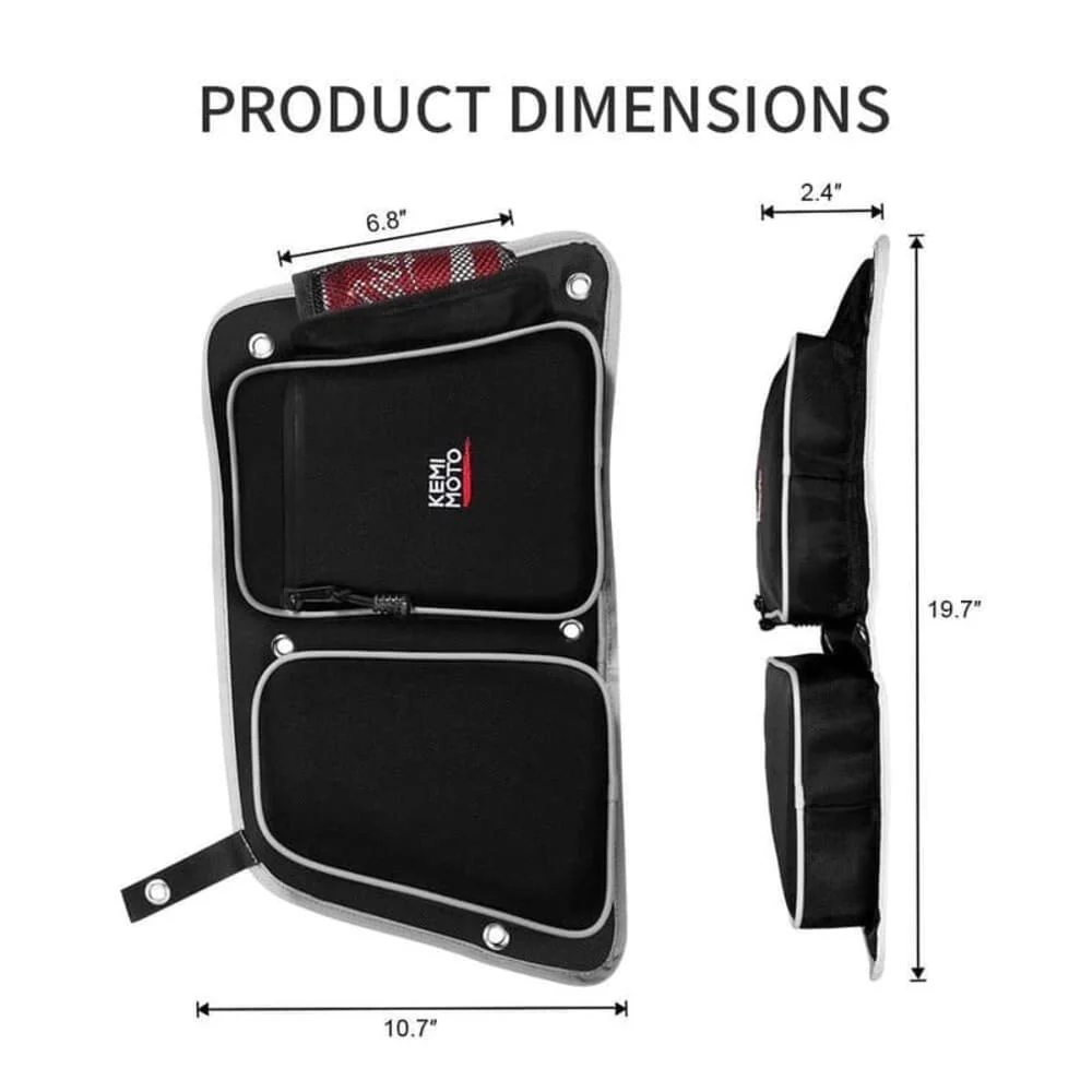Kemimoto '14-'23 Polaris RZR XP 4 1000 Rear Door Bags w/ Knee Pad - Image 2