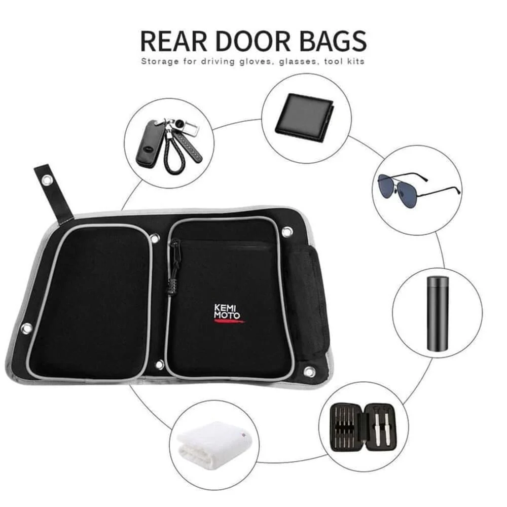 Kemimoto '14-'23 Polaris RZR XP 4 1000 Rear Door Bags w/ Knee Pad - Image 5