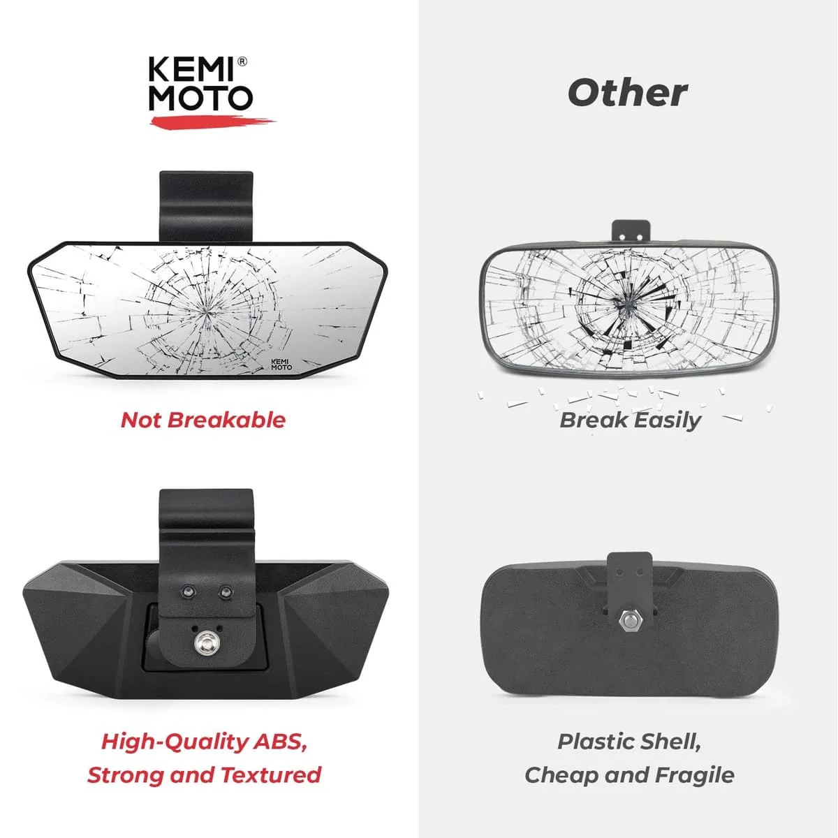 Kemimoto '15-'23 Polaris Ranger Rear View Mirror - Image 8