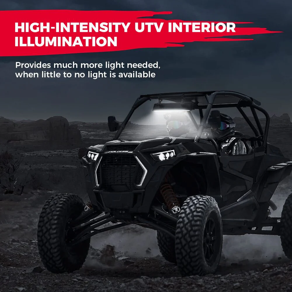 Kemimoto 15" UTV Rear View Center Mirror w/Interior Light for 1.65"-2" Roll Cage - Image 5