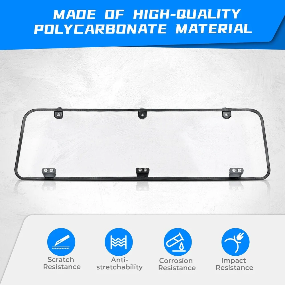 Kemimoto '16-'24 Polaris General 1000/4 Rear Windshield Clear - Image 5
