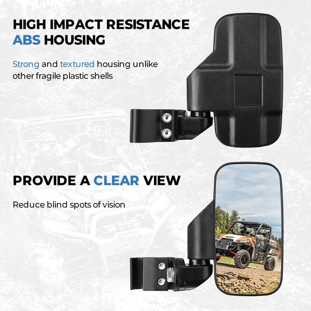 Kemimoto '17-'21 Polaris Ranger XP 1000 Adjustable Break Away Side Mirrors & Seat Cover - Image 4