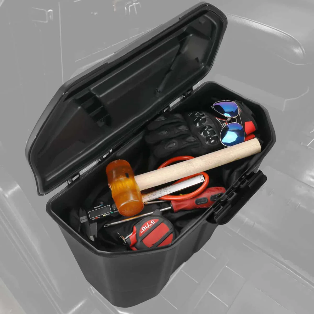 Kemimoto '17-'22 Can-Am Defender Removable & Center Underseat Storage Box - Image 3