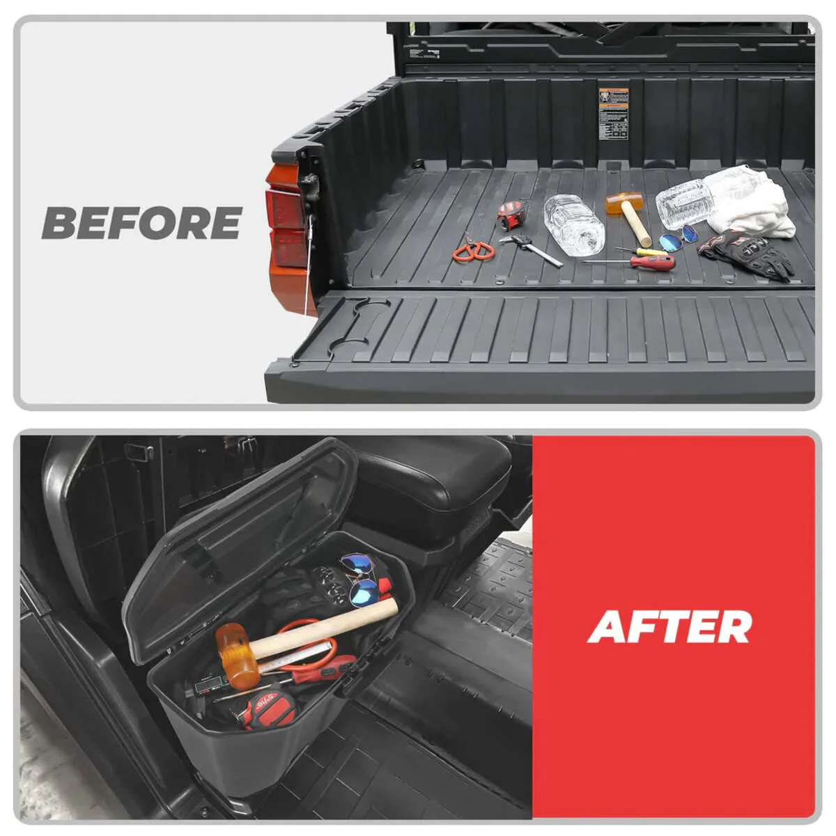 Kemimoto '17-'22 Can-Am Defender Removable & Center Underseat Storage Box - Image 6