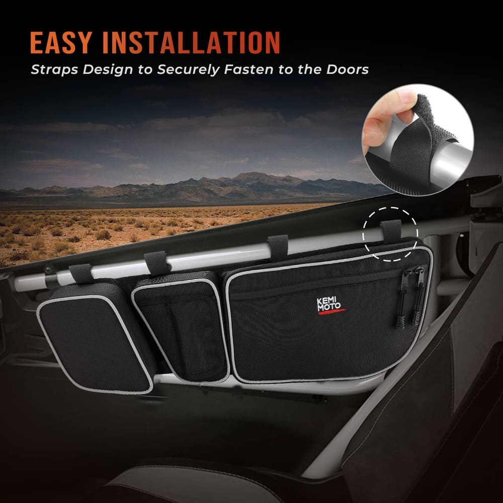 Kemimoto '17-'23 Can-Am Maverick X3 Front Door Storage Bags & Spare Tire Mount - Image 10
