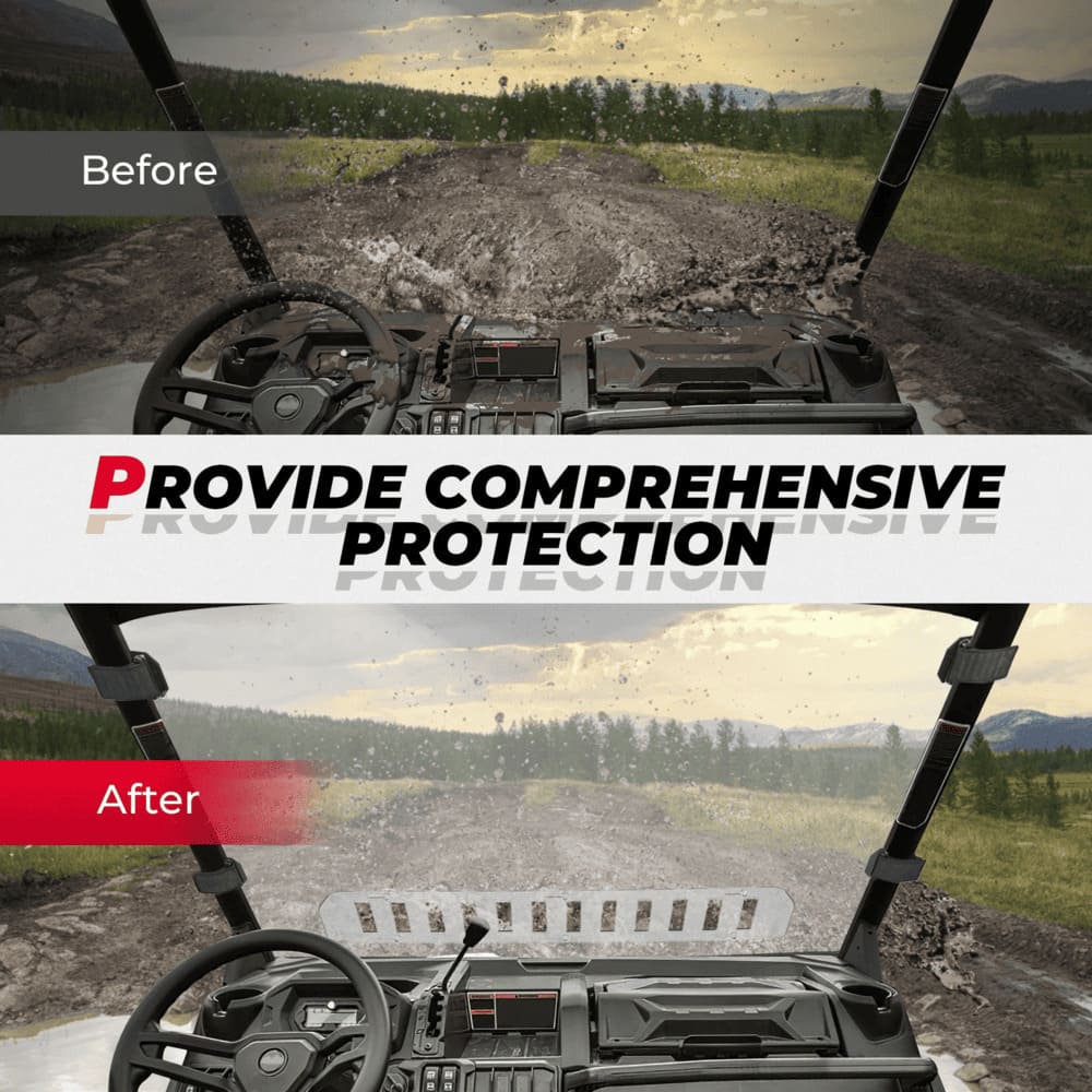 Kemimoto '17-'24 Can-Am Defender HD 5/8/10 Front Vented Full Windshield - Image 9