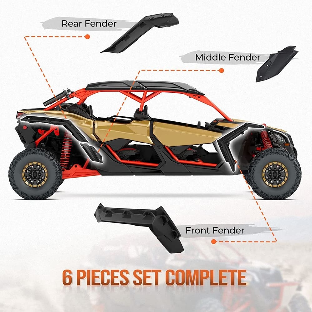 Kemimoto '17-'24 Can-Am Maverick X3 Fender Flares/ Side Mirrors & Door Bags - Image 6