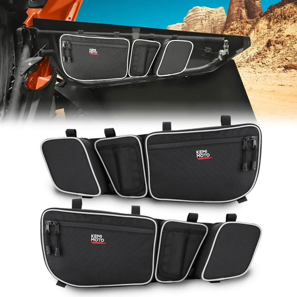 Kemimoto '17-'24 Can-Am Maverick X3 Front Door Bags & Center Storage Bag - Image 2