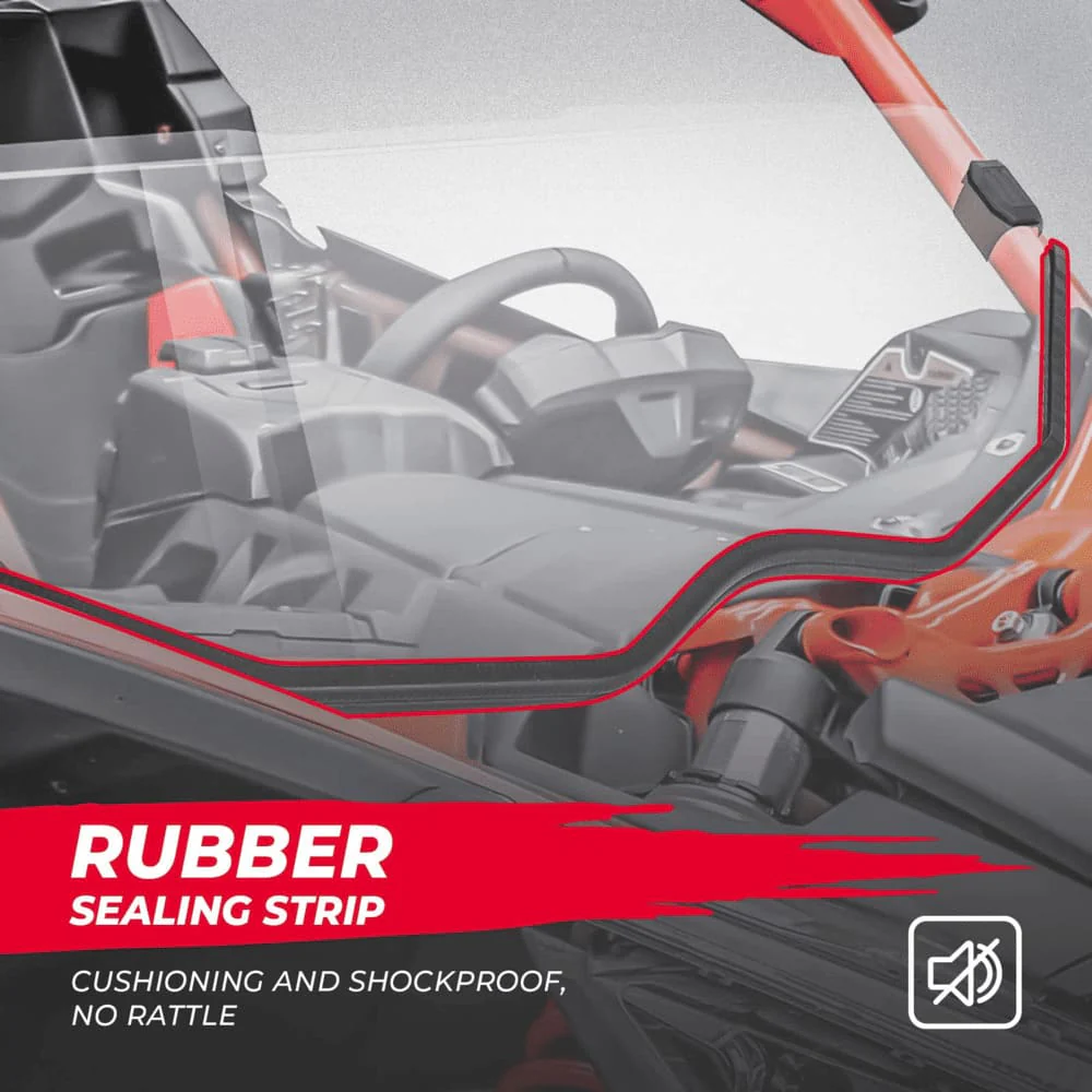 Kemimoto '17-'24 Can-Am Maverick X3 Front Half Windshield - Image 3