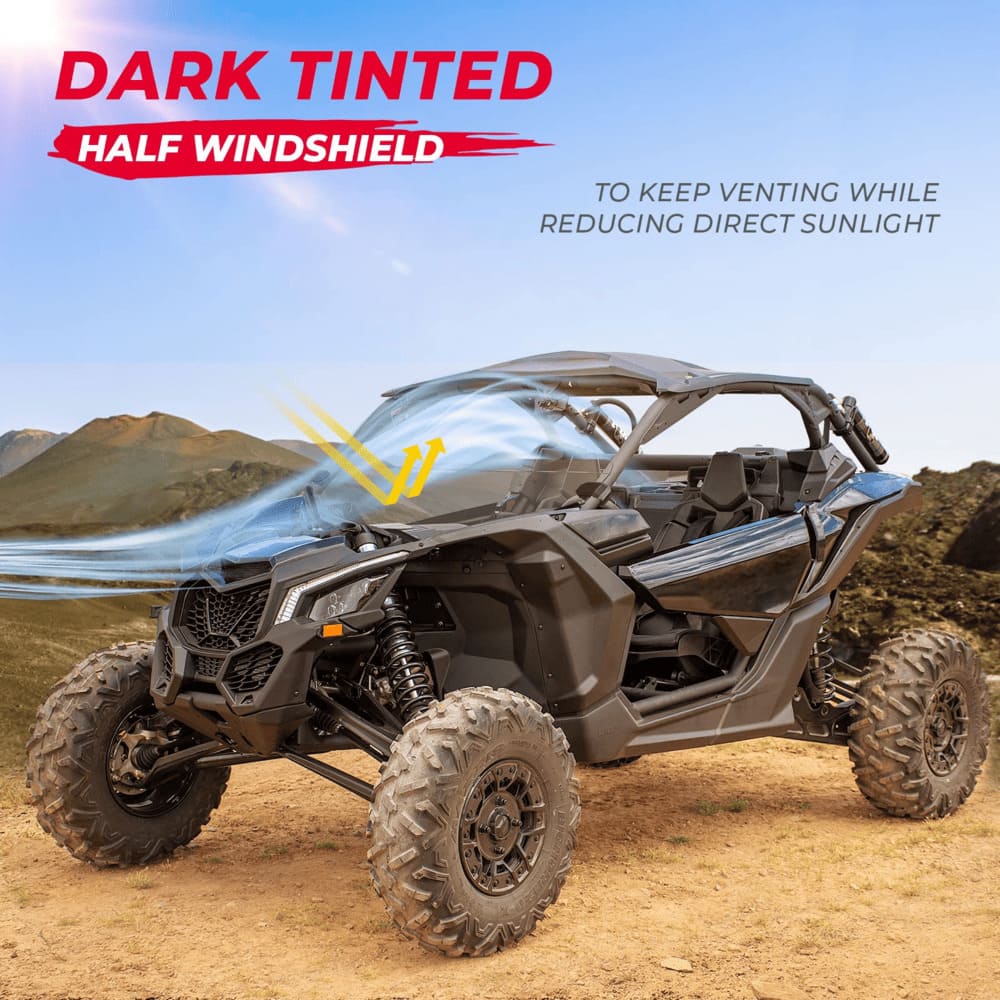 Kemimoto '17-'24 Can-Am Maverick X3 Front Half Windshield - Image 4