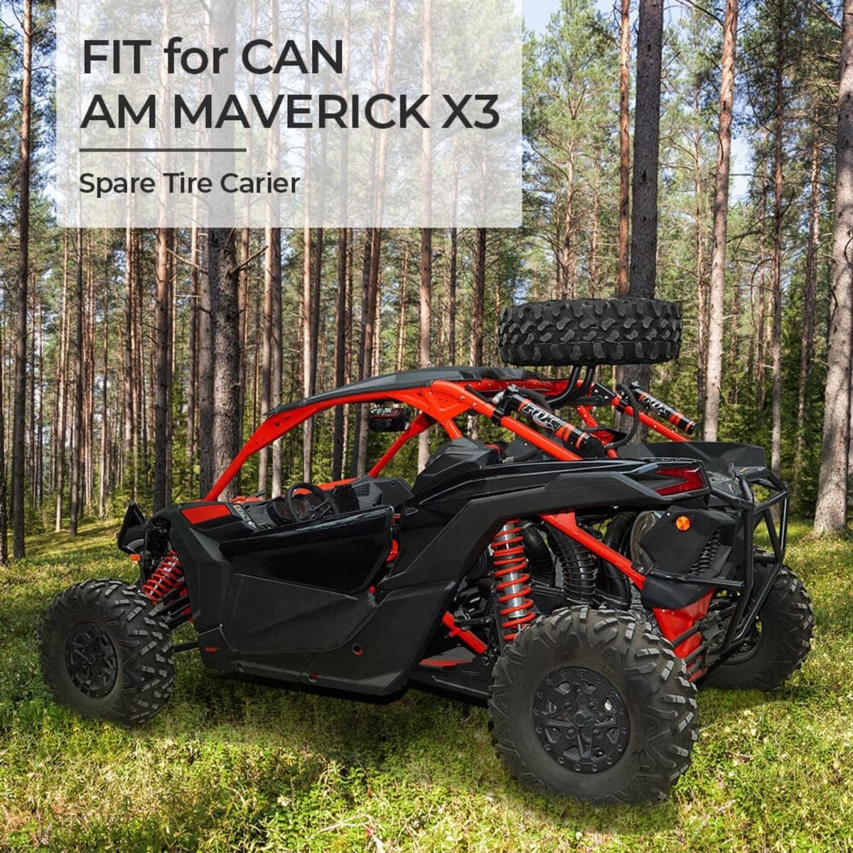 Kemimoto '17-'24 Can-Am Maverick X3 Tablet Holder & Spare Tire Carrier - Image 14