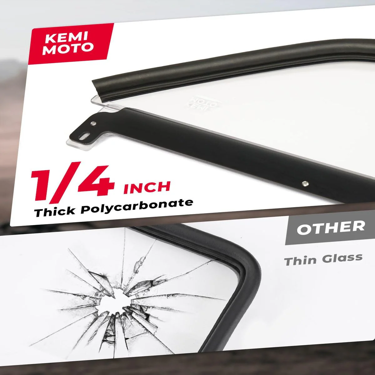 Kemimoto '17-'24 Can-Am Maverick X3 Upgraded Scratch Resistant Flip Windshield - Image 6