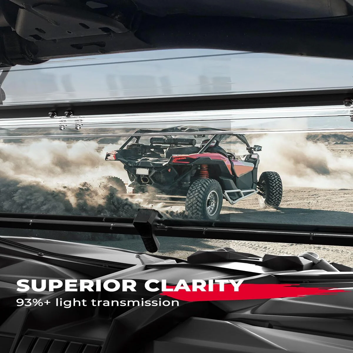 Kemimoto '17-'24 Can-Am Maverick X3 Upgraded Scratch Resistant Flip Windshield - Image 7