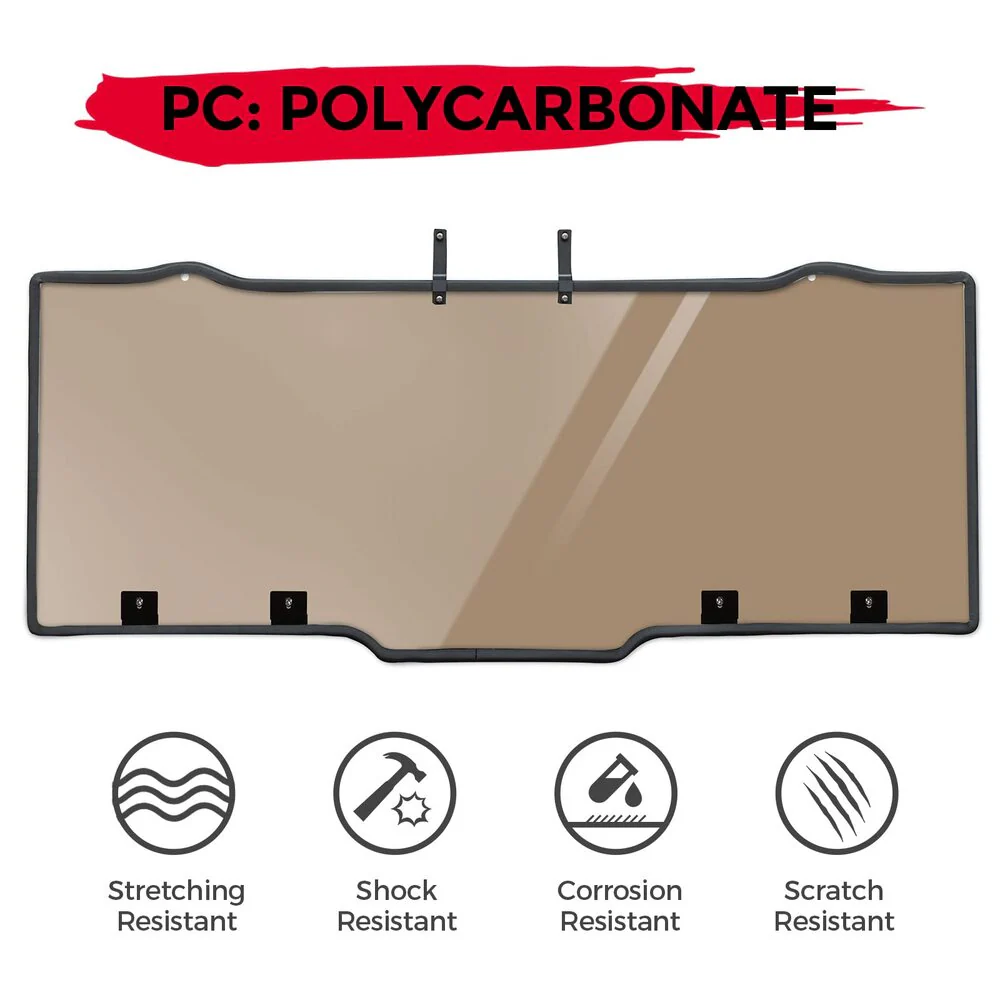 Kemimoto '17-'24 Polaris Ranger XP 1000/ Crew Tint Anti UV Rear Windshield - Image 6